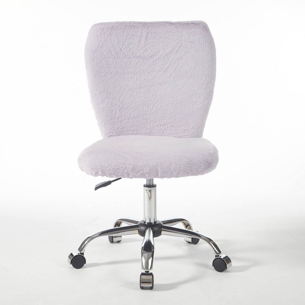 Lavender Faux Fur Rolling Desk Chair P16740