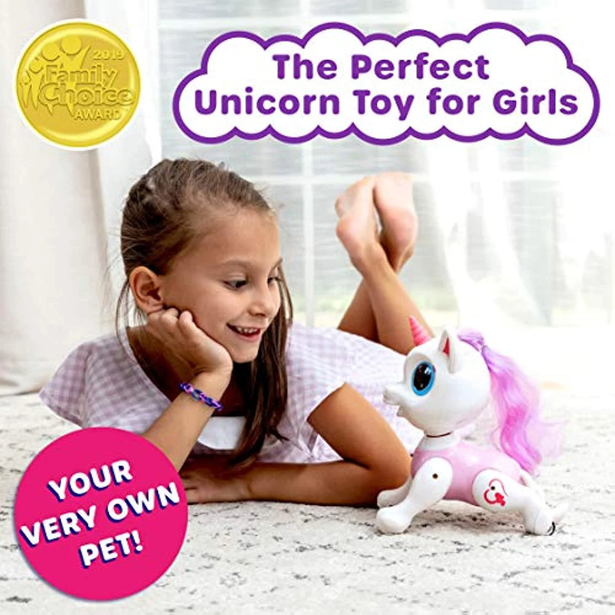 Remote Controlled Electronic Robot Pet Unicorn Pink D369