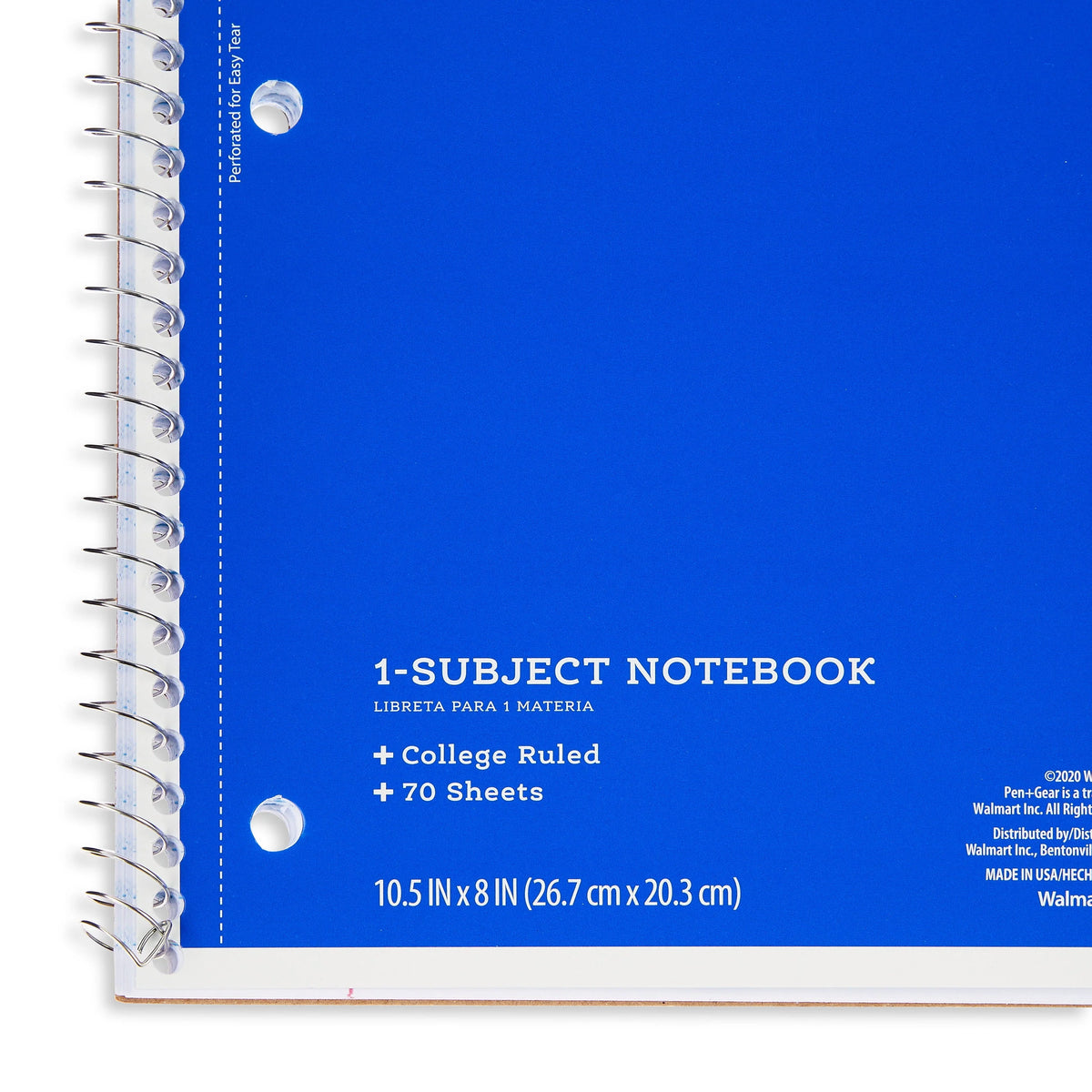 1-Subject College Ruled Notebook, Blue, 70 Sheets U15133