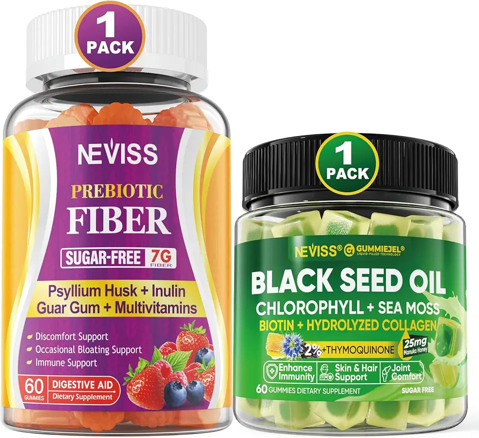 Black Seed Oil Chlorophyll Sea Moss Prebiotics Fiber Gummies J51383