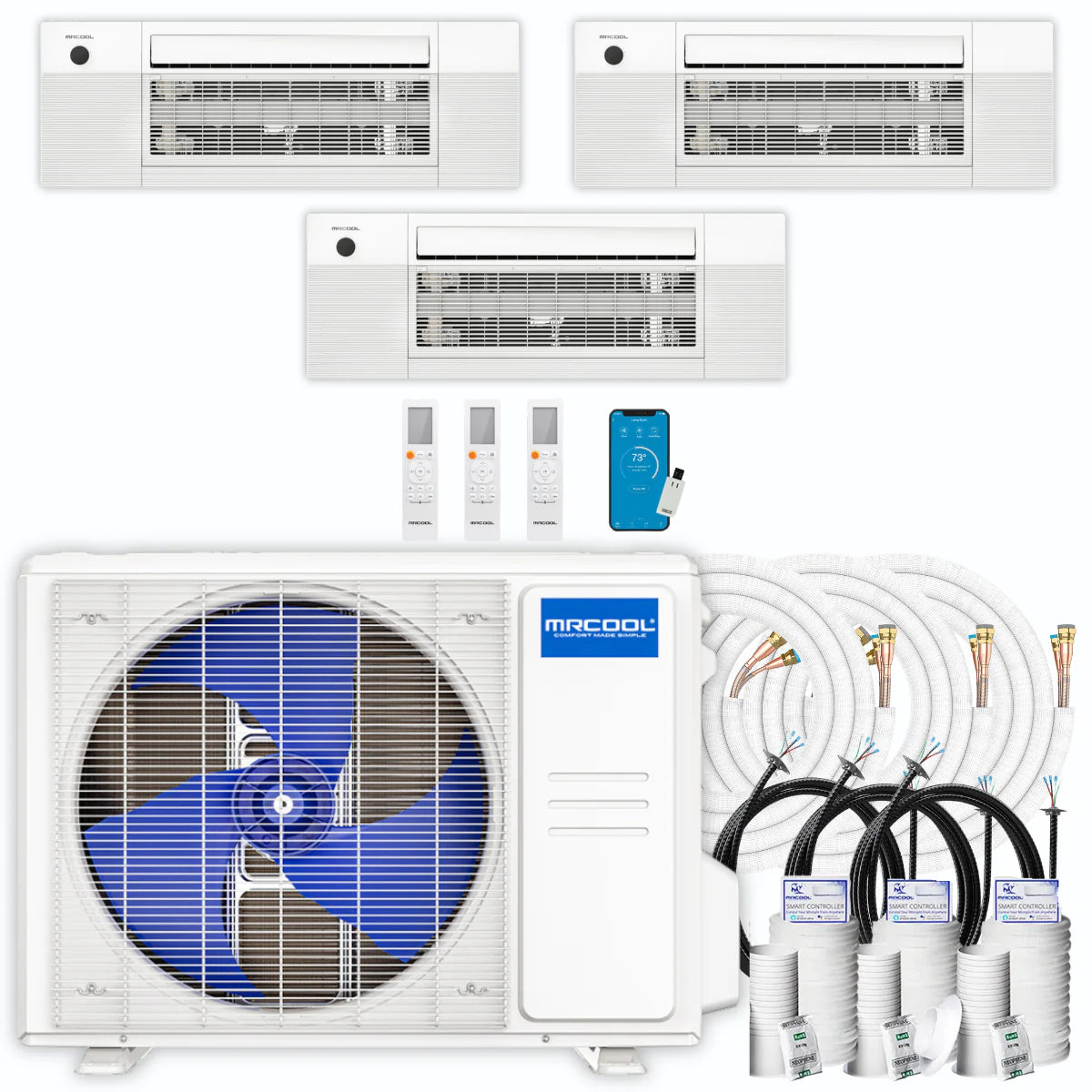 39,000 BTU 3 Zone Ceiling Cassette Ductless Air Conditioner and Heat Pump M212818