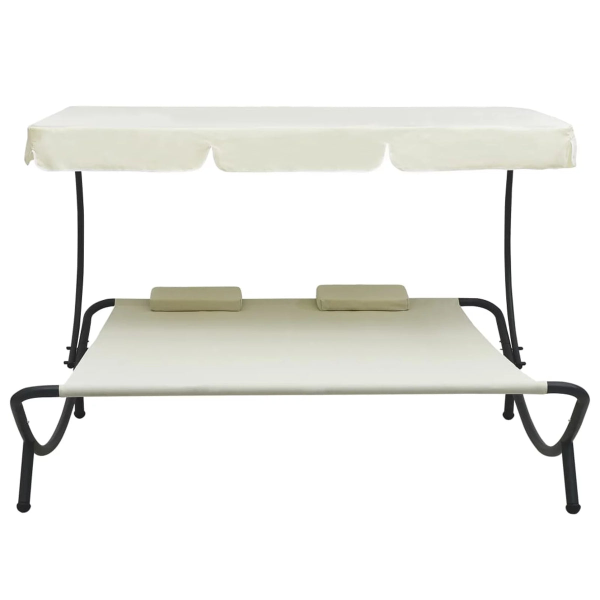 Patio Bed with Canopy and Pillows White P265885
