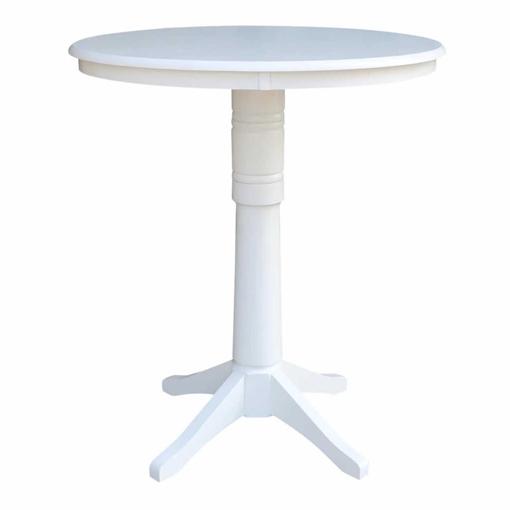 White Round Pedestal Bar Height Table U6705
