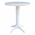 White Round Pedestal Bar Height Table U6705