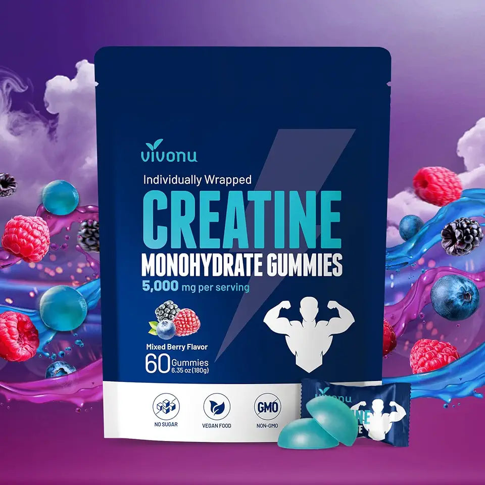 Sugar Free Vegan Creatine Monohydrate Gummies 60 Count D132785