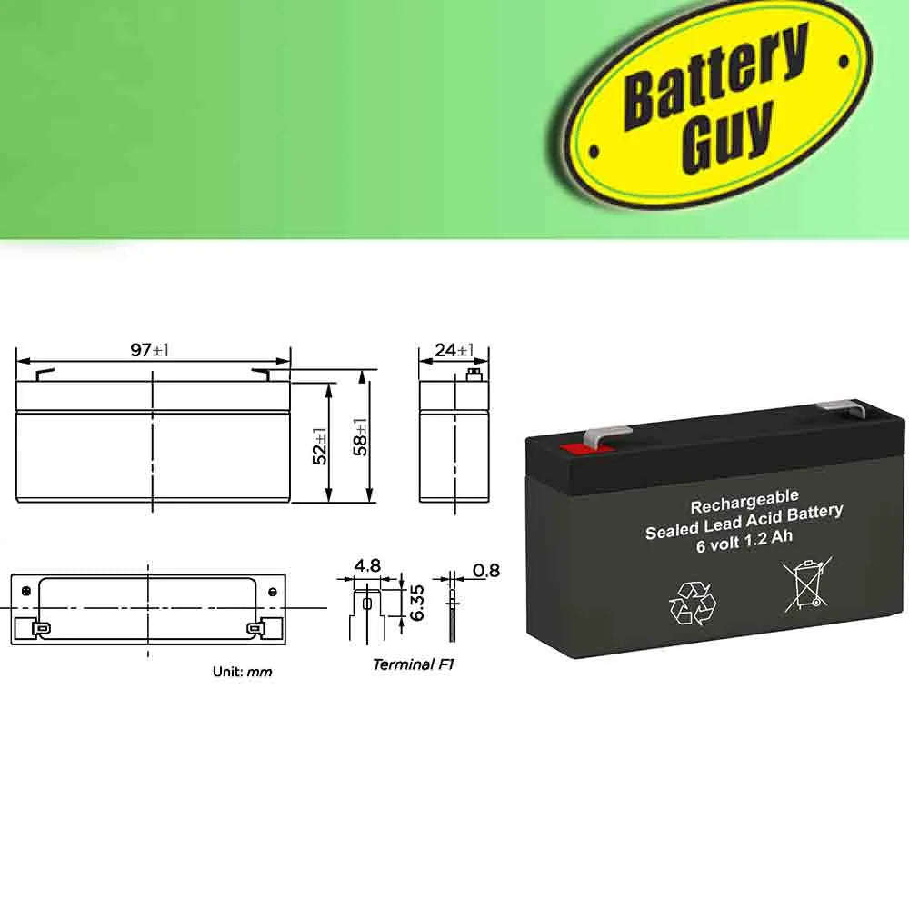 6V 1.2Ah replacement battery H872693