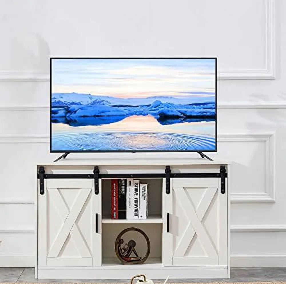 Wood TV Stand with Sliding Barn Door F1181