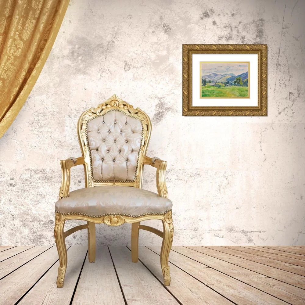 14x12 Gold Ornate Wood Frame Double Matted Art Print L804891