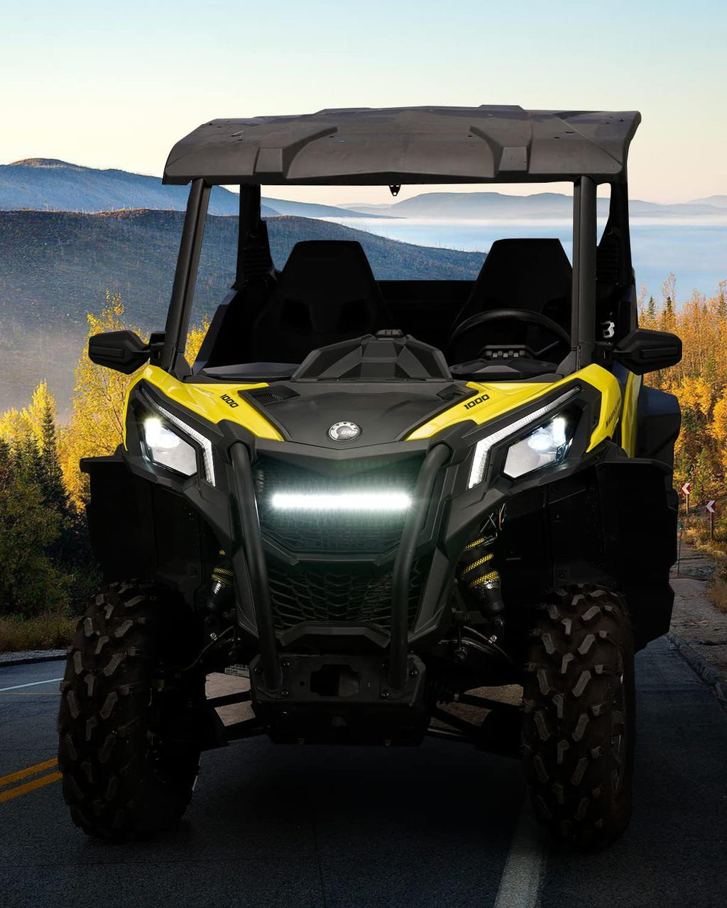 Front Mesh Grill with LED Light Bar for Maverick Trail Z9298