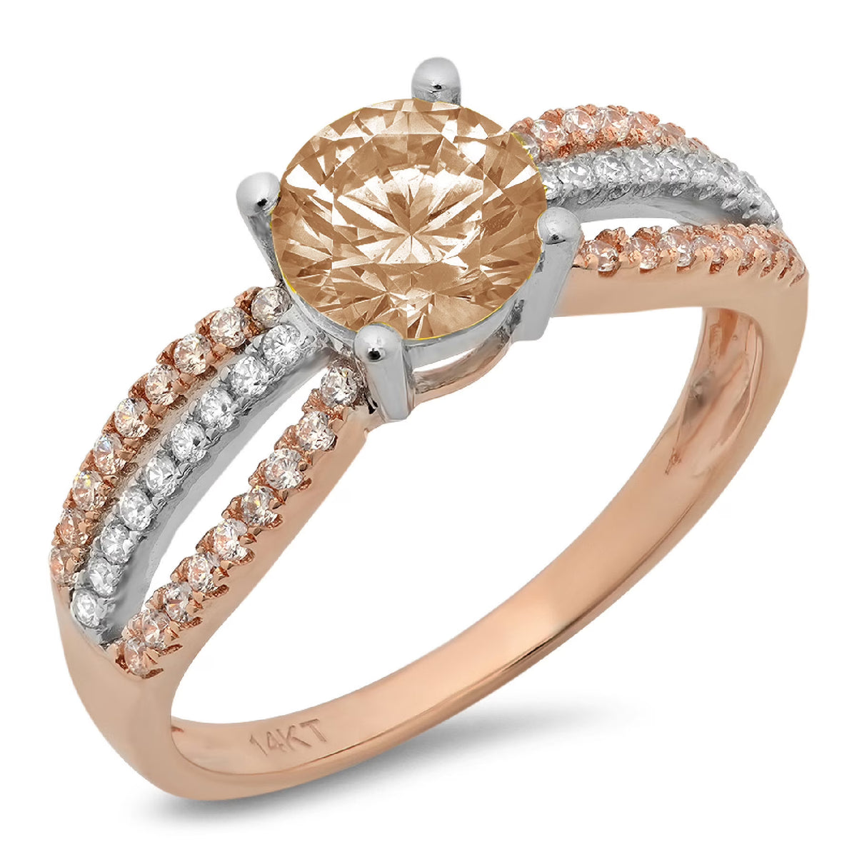 18k White Rose Gold Engagement Ring Z9579