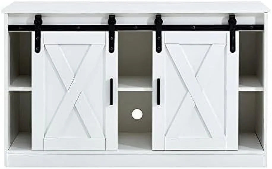 Wood TV Stand with Sliding Barn Door F1181