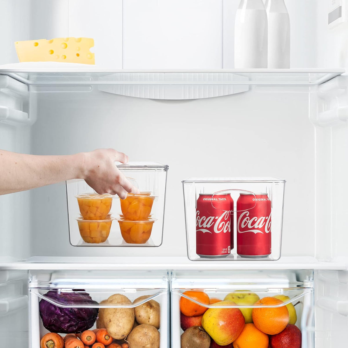 Clear Stackable Plastic Storage Bins with Lid, 4 Pack of 2 N89662
