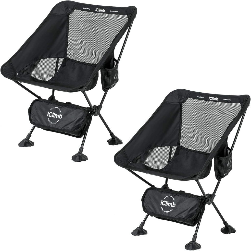 2PC Ultralight Compact Camping Folding Beach Chair with Anti-Sinking Large Feet Q968335