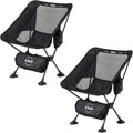 2PC Ultralight Compact Camping Folding Beach Chair with Anti-Sinking Large Feet Q968335