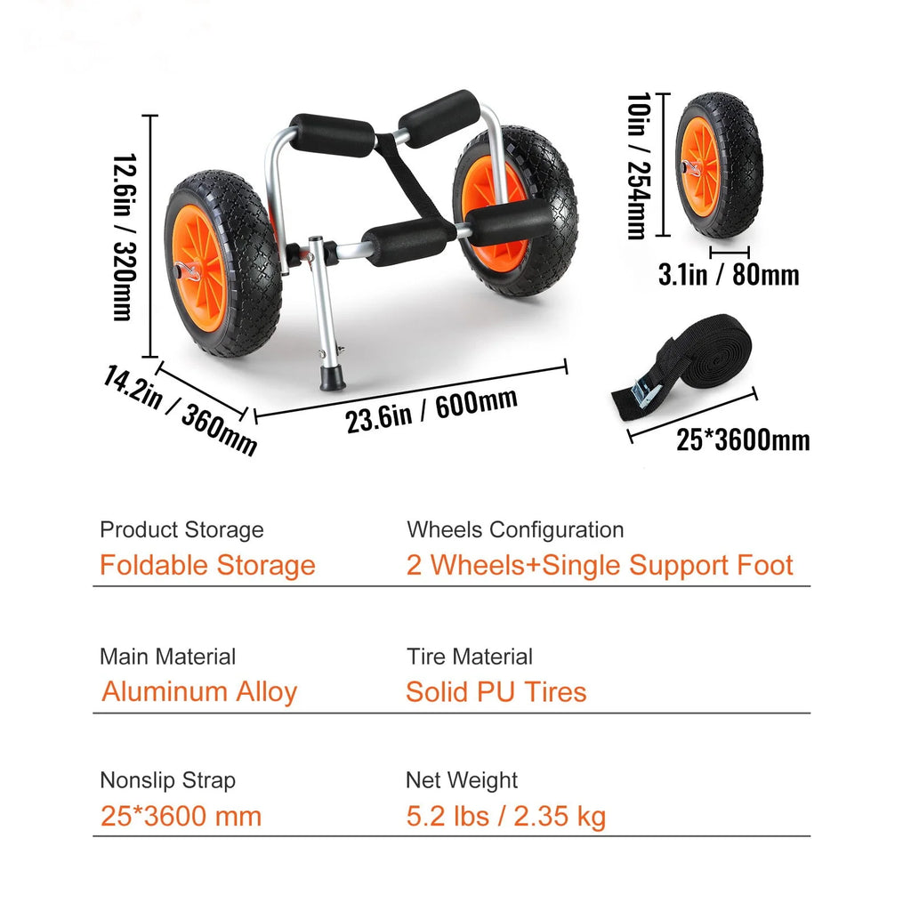 Foldable Kayak Cart with 10'' Solid Tires Z6266