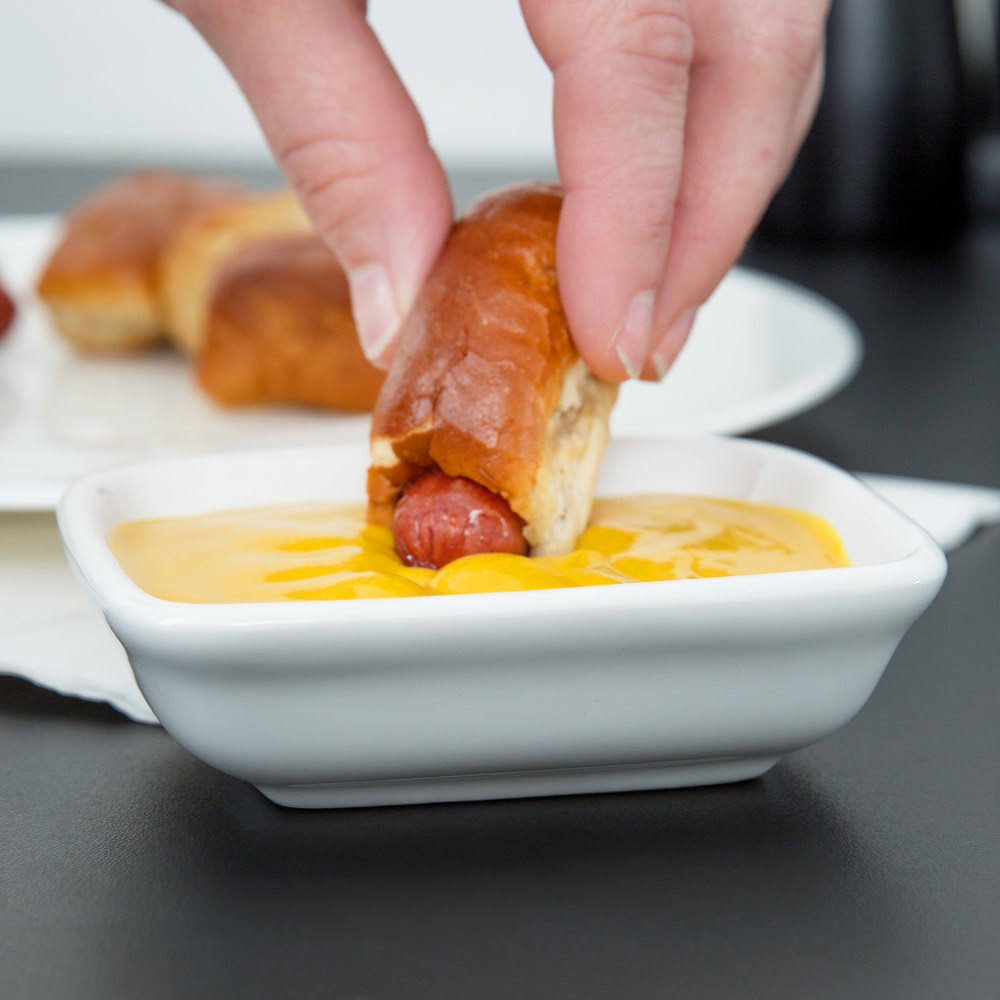 White Rectangular Sauce Dish 4oz T898