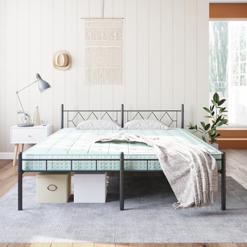 14 Inch Full Size Metal Platform Bed Frame with Headboard and Footboard H776684