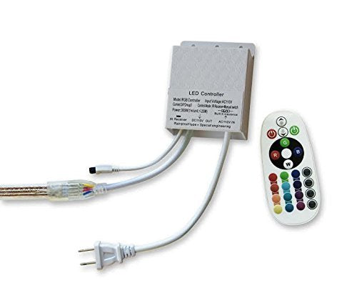 110V SMD5050 LED Strip Light with Connector 30 FT O641132