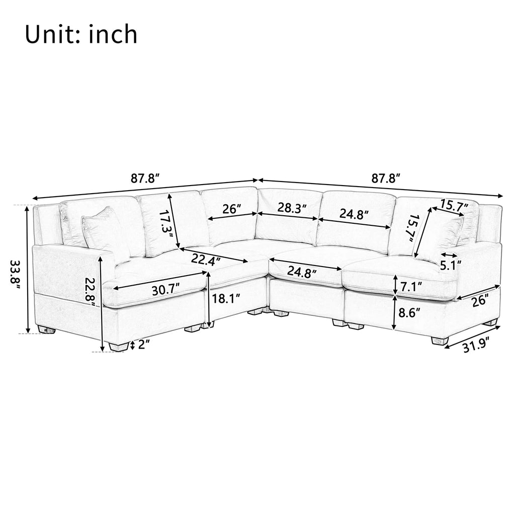 White Convertible L Shaped Sofa O17630