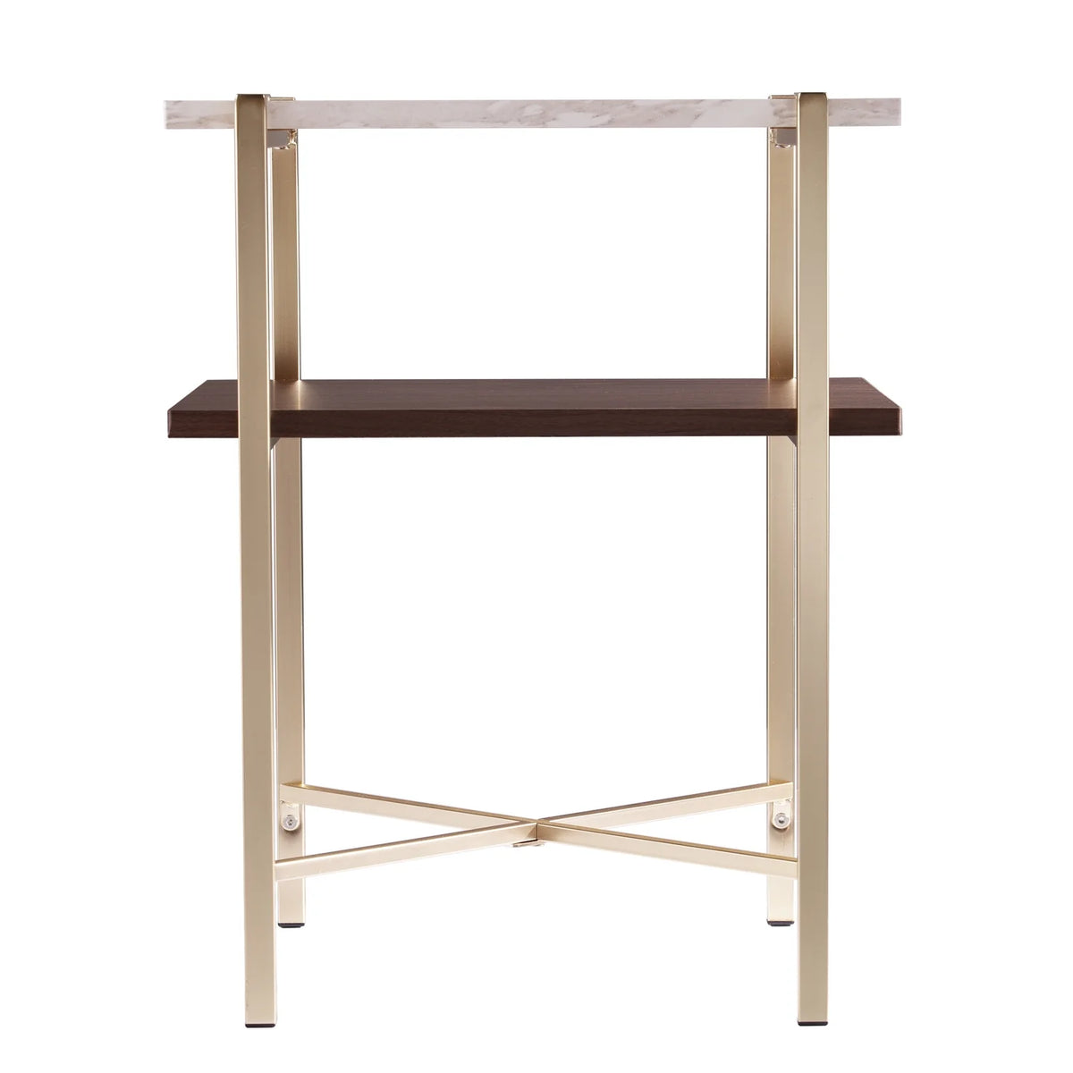 Square Faux Marble End Table with Storage F184700