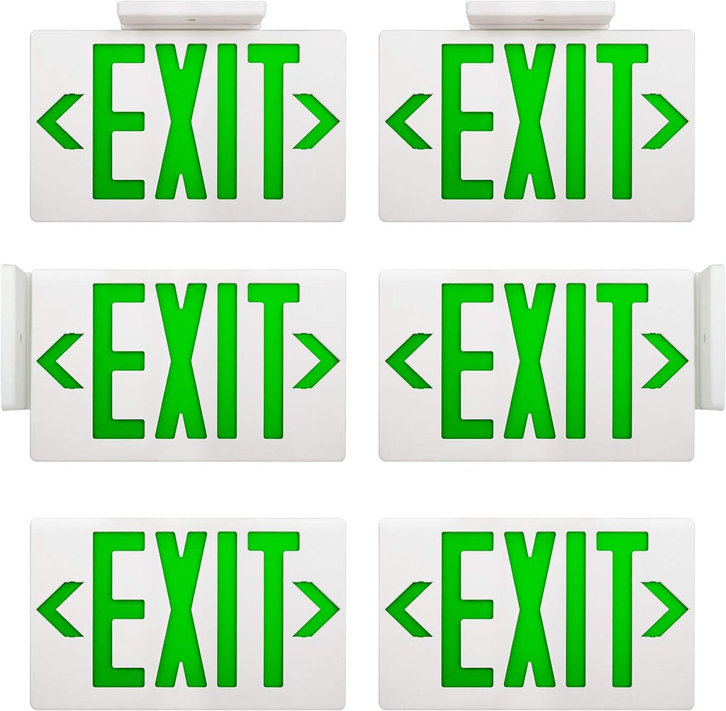 Red Double Face LED Emergency Exit Light Combo, 6 Pack W966390