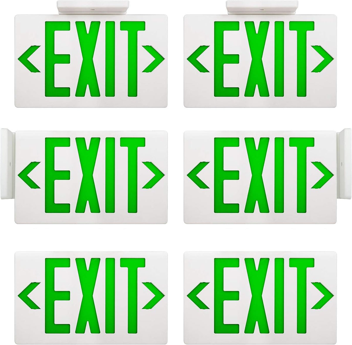 Red Double Face LED Emergency Exit Light Combo, 6 Pack W966390