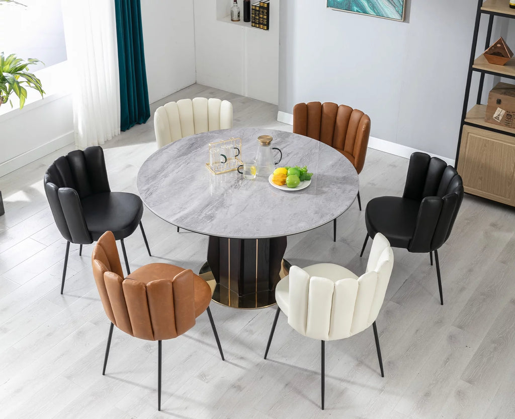 Cream Faux Leather Dining Chairs Set Of 2 G3853