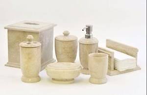 Sahara Beige Marble 7-Piece Bathroom Accessory Set H4505