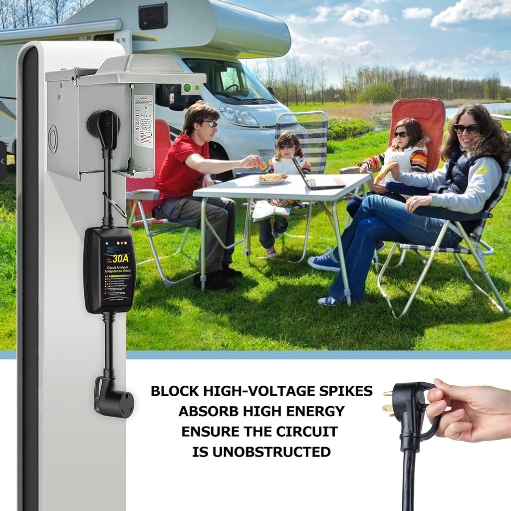 RV Surge Protector 30 Amp with Indicator Light and Grip Handles B801251