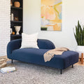 Blue Velvet Daybed with Black Metal Legs O208