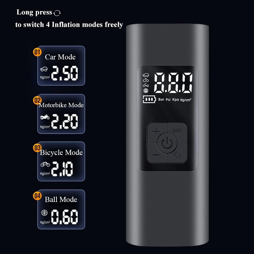 Portable 150PSI Tire Inflator with LCD Screen and LED Light Y669057