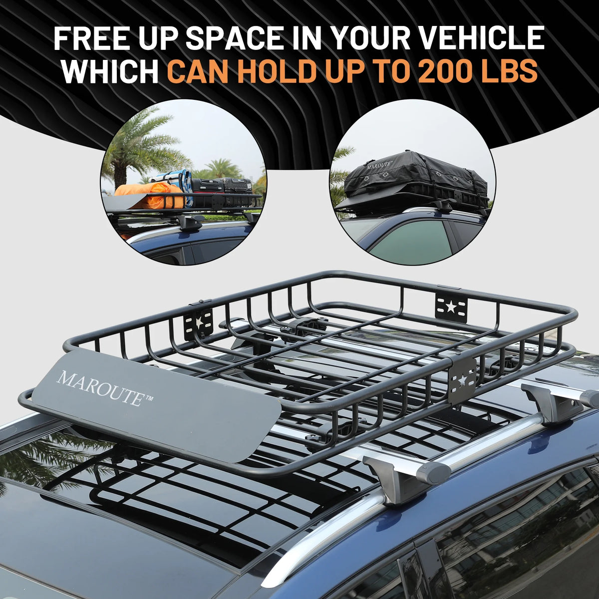 Roof Rack Carrier Basket Universal 51" X 36" X 5" Rooftop Cargo Carrier Basket I192