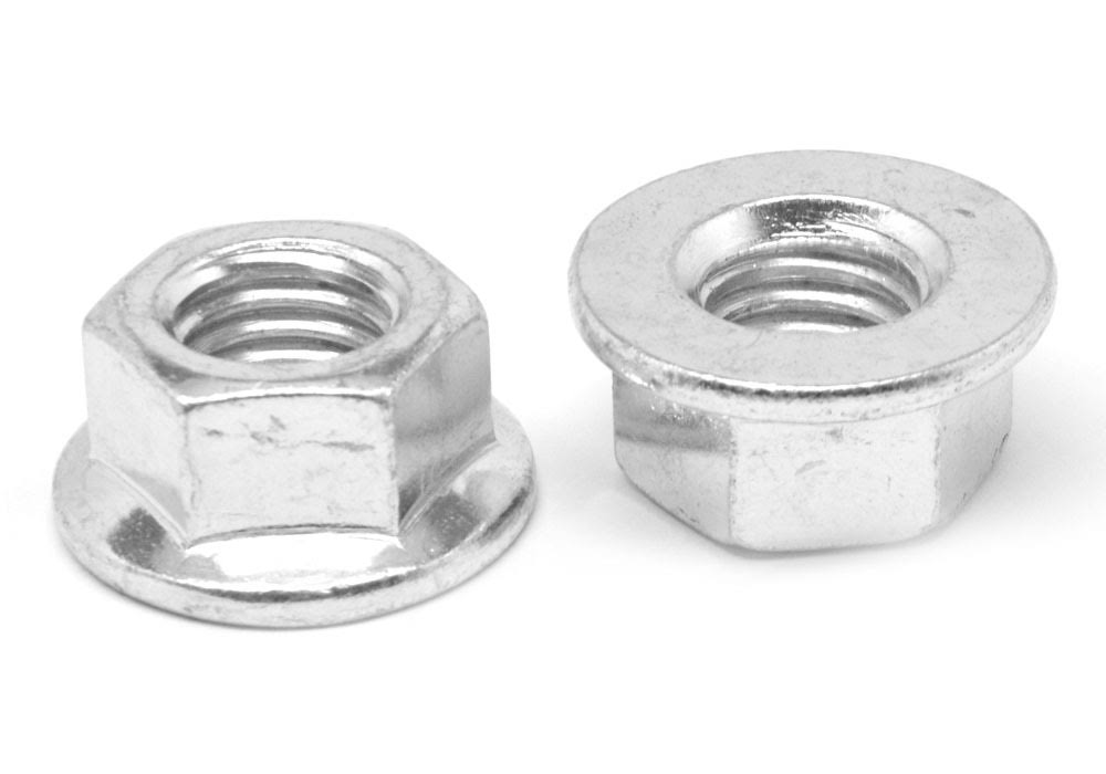 3/8-24 Fine Thread Hex Flange Nut Case Hardened Low Carbon Steel Zinc Plated A850917