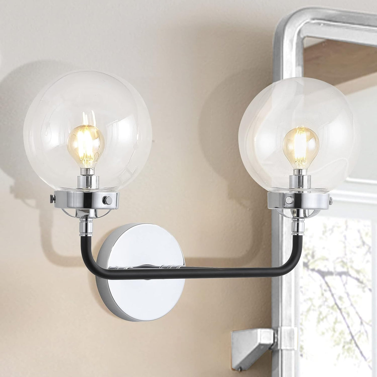 2-Light Brass Wall Sconce with 25W Bulbs Z734778