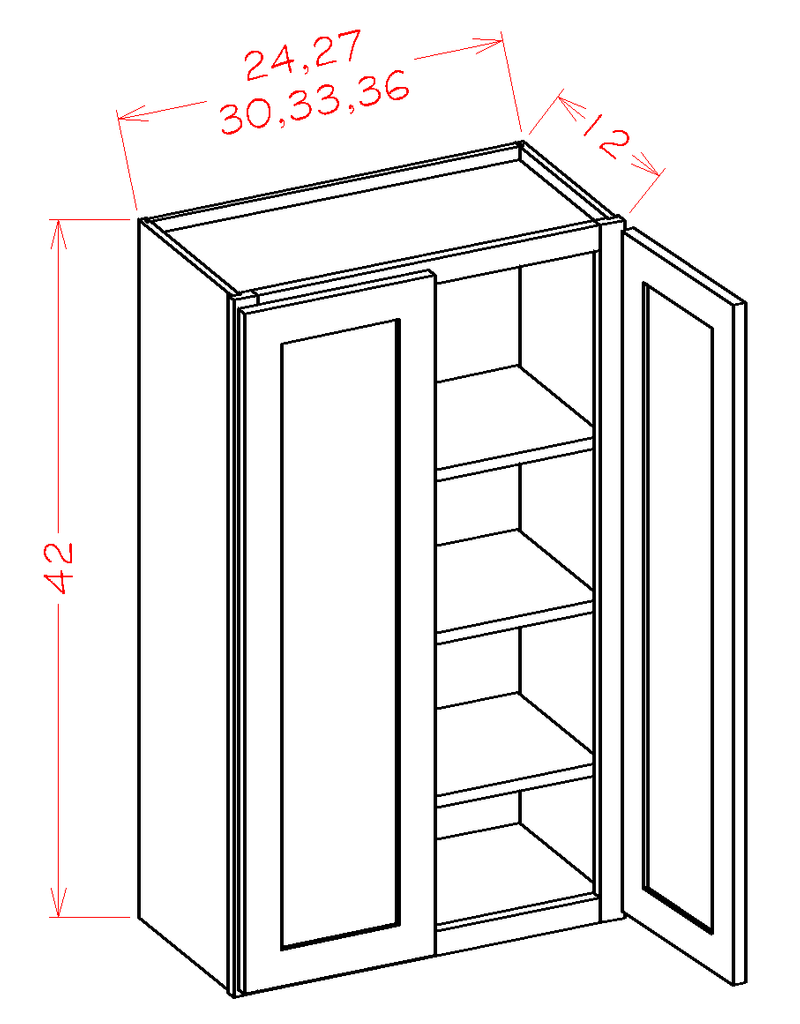 2 Doors 2 Shelves Wall Cabinet High-Density Fiberboard R28904