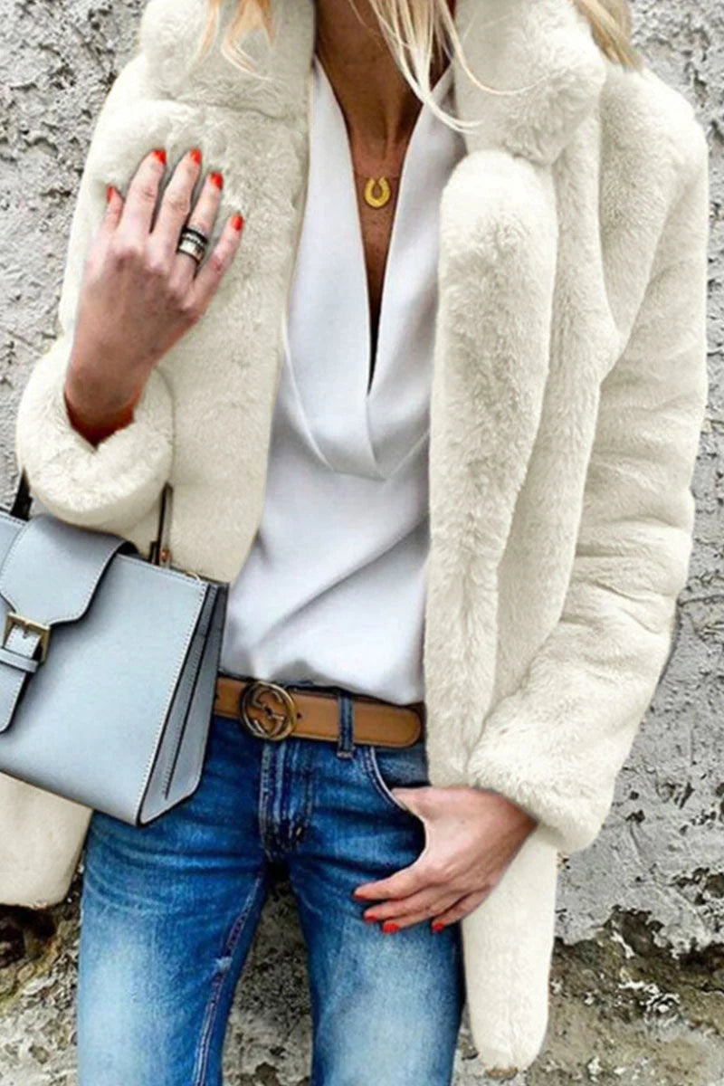Solid Mandarin Collar Outerwear C4262