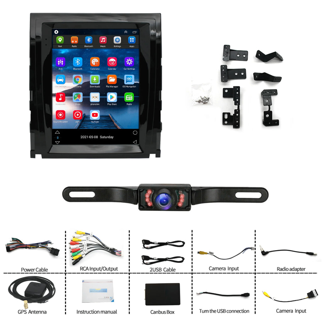 9.7 Car Stereo Radio Carplay GPS Navi BT FM Camera D6350