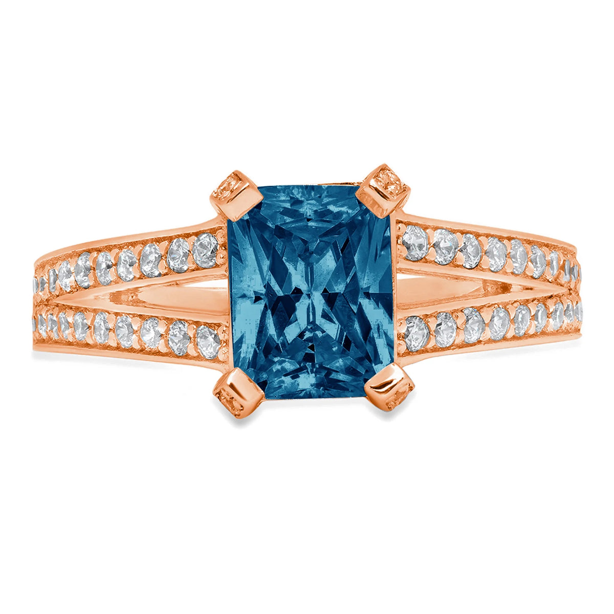14k Rose Gold London Blue Topaz Ring Size 7 K334808