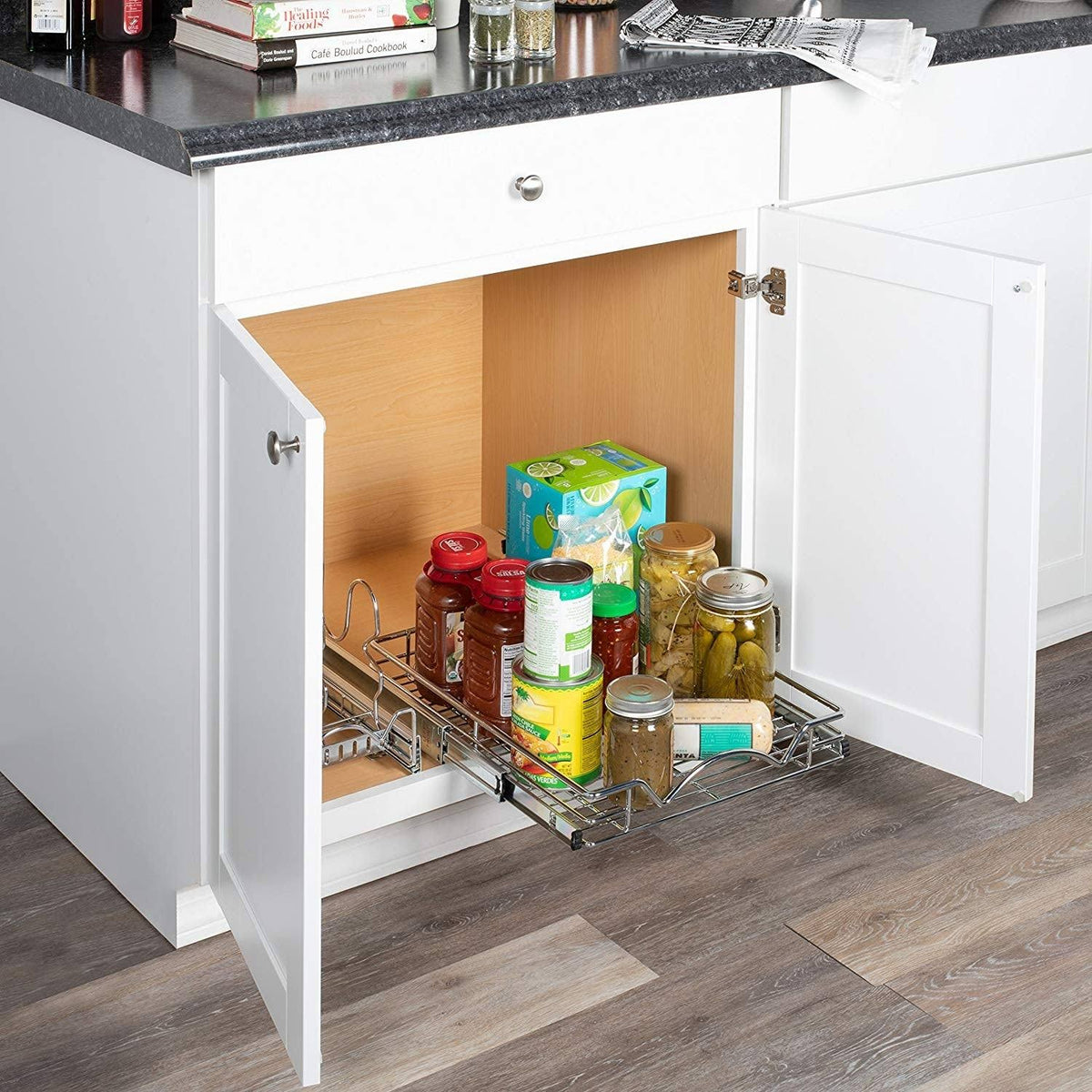 Chrome Slide Out Cabinet Organizer H791316