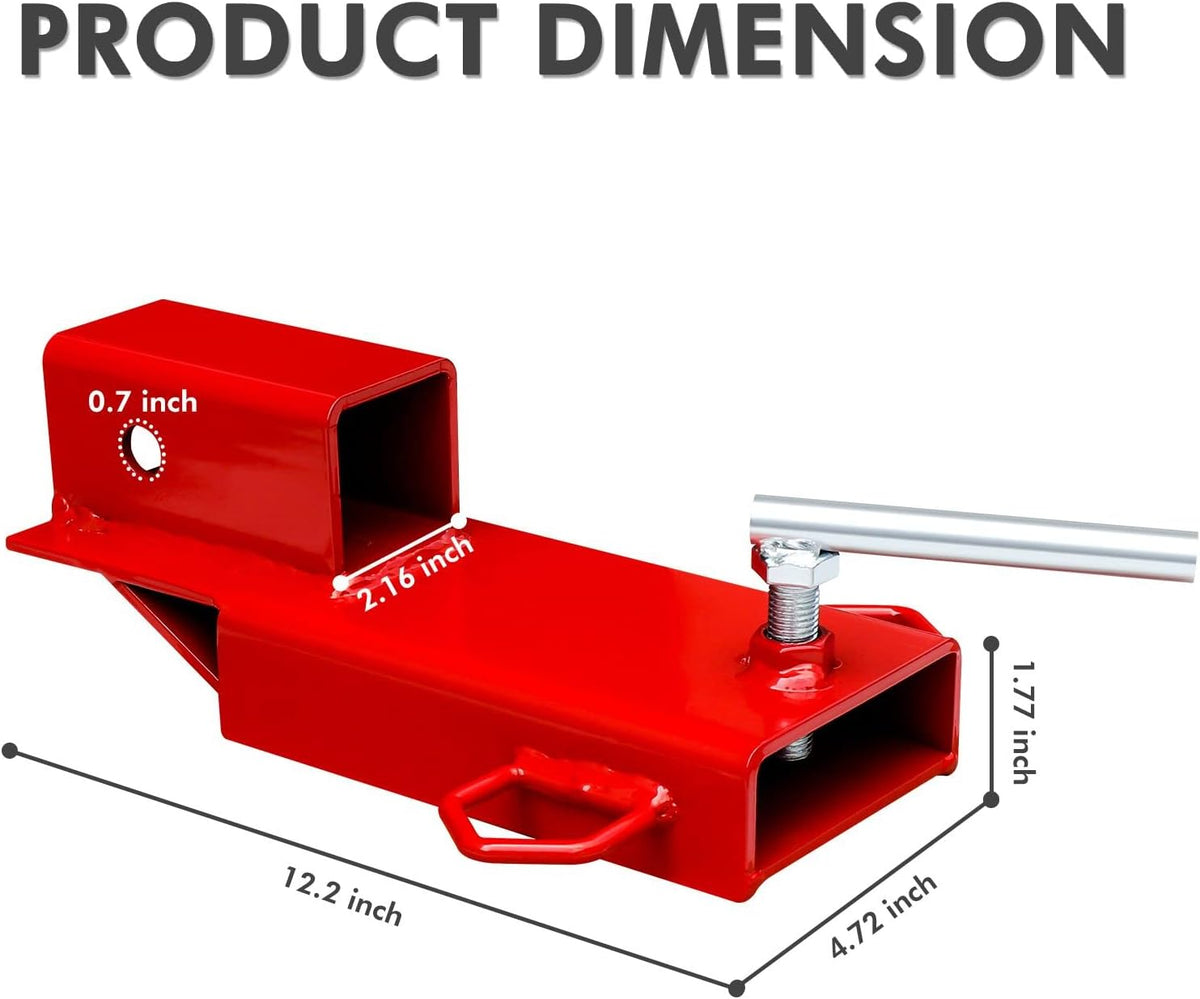 2" Receiver Trailer Towing Adapter with Chain Red Pack of 2 T580