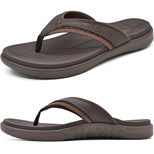 Mens Sport Flip Flops Orthotic Thong Sandals with Arch Support J2892