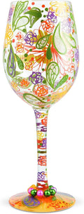 Hand-Painted Artisan Wine Glass, 1 Count I377