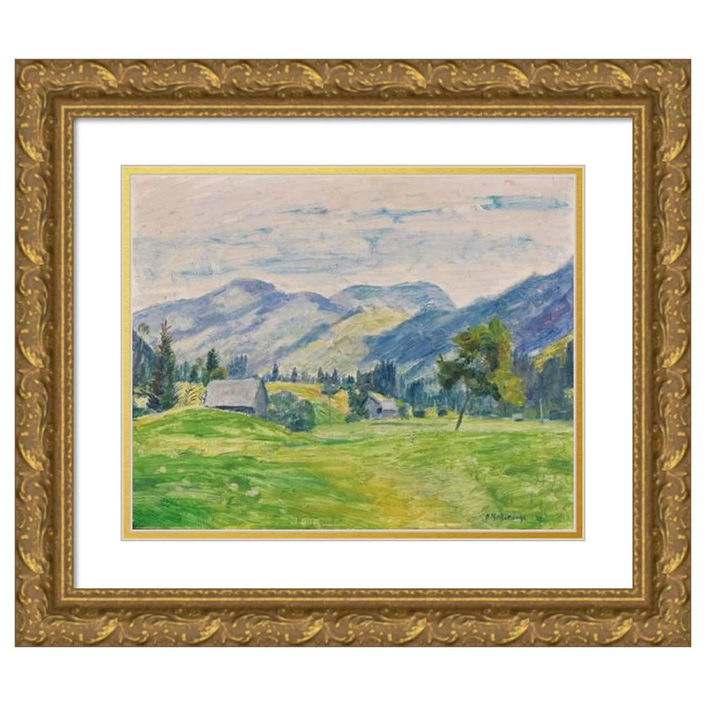 14x12 Gold Ornate Wood Frame Double Matted Art Print L804891
