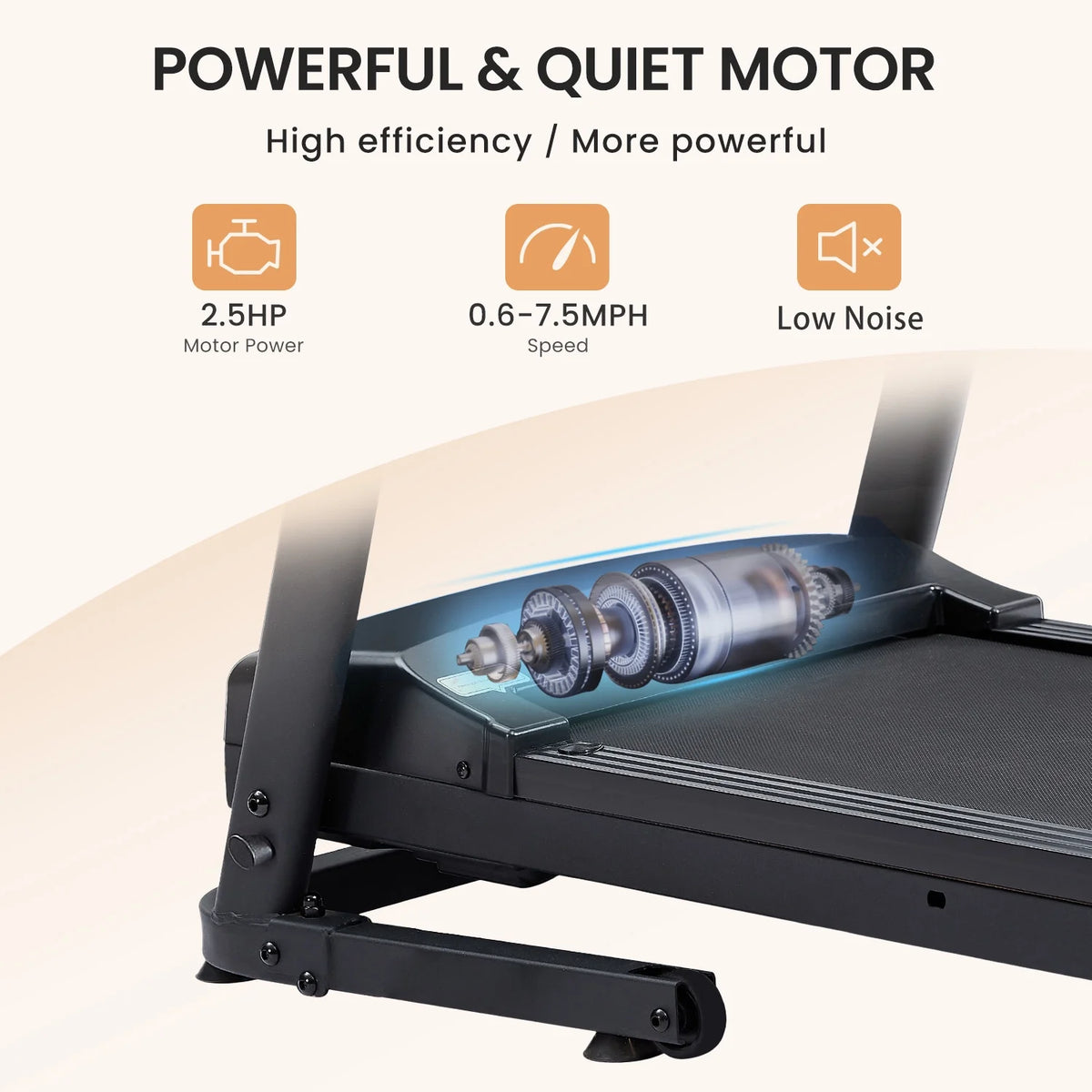 2.5HP Foldable Electric Treadmill with Shock-Absorbent Deck G4783