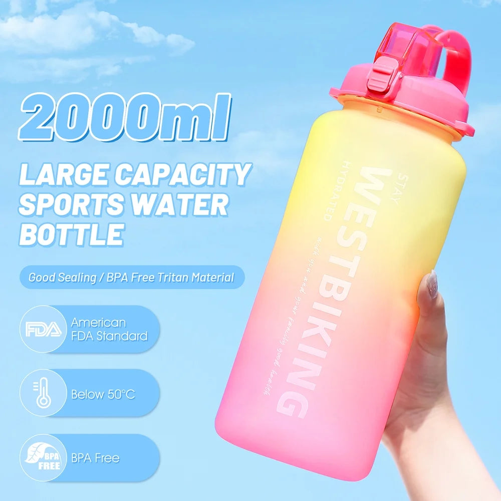 Sports Water Bottle with Straw Large Capacity S3948