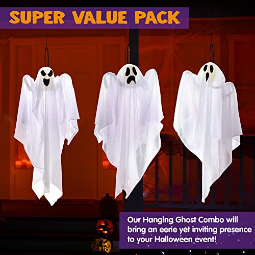 3 PCS 27.5" Hanging Ghosts Halloween Decoration S313554