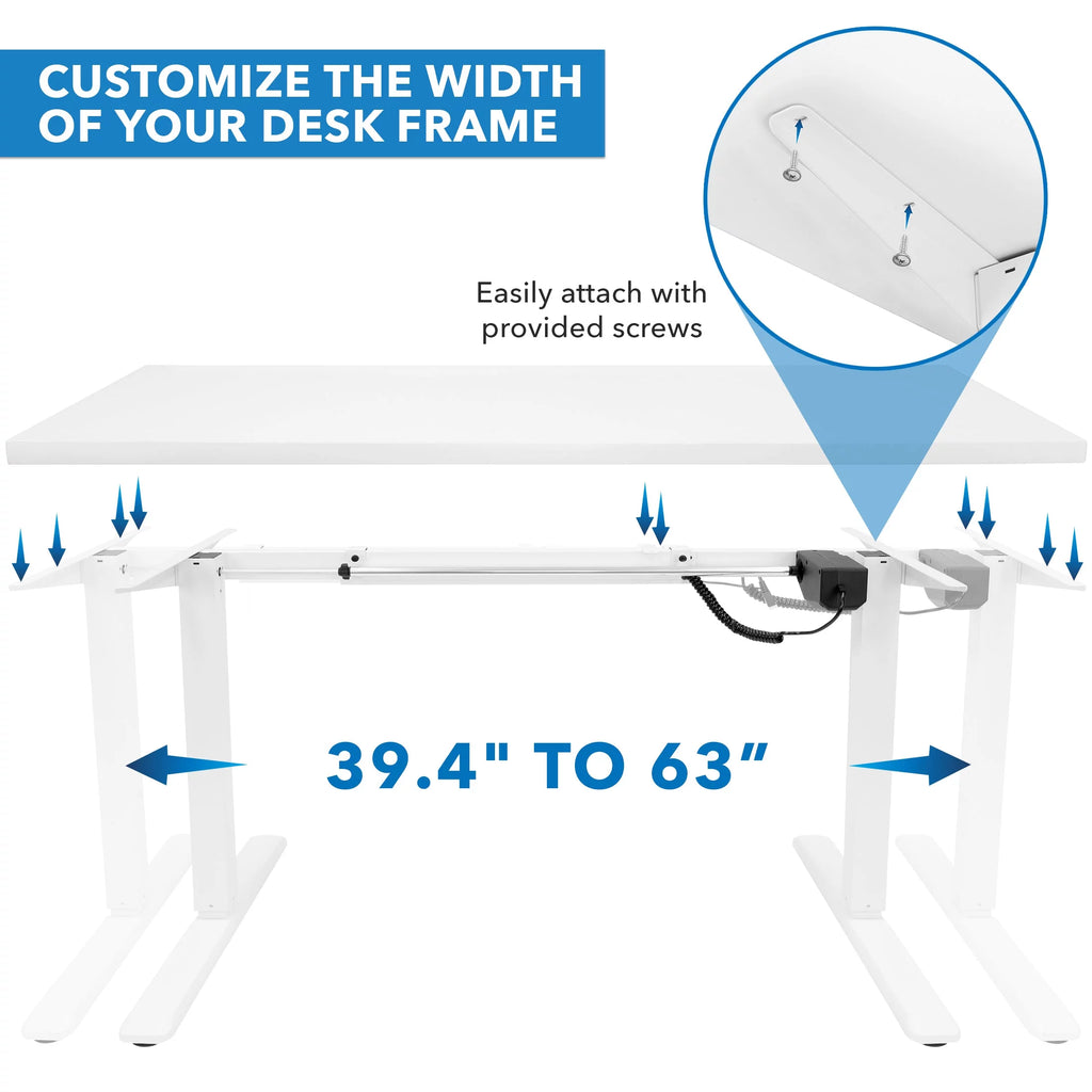 White Electric Standing Desk 55" V597473
