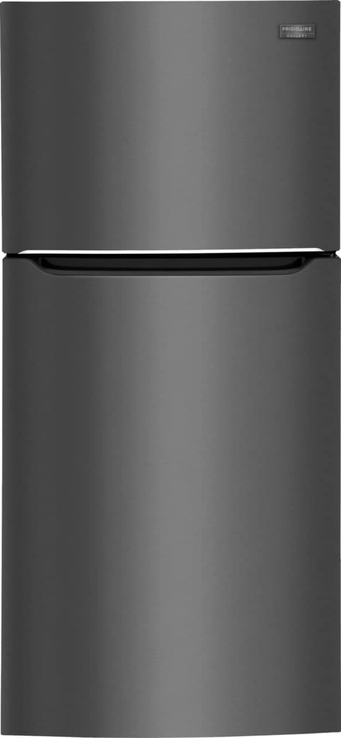 Top Freezer Freestanding Refrigerator Black Stainless Steel G380