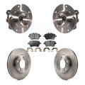 Front Hub Bearing Assembly with Disc Brake Rotors and Semi-Metallic Pads Kit F536