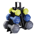 5, 10, and 15 lb Neoprene Dumbbell Set & Rack M2516